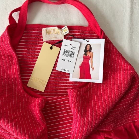 Nation LTD Penelope Cross Back Midi Dress in Cherry Bomb Size XXL - Picture 7 of 10